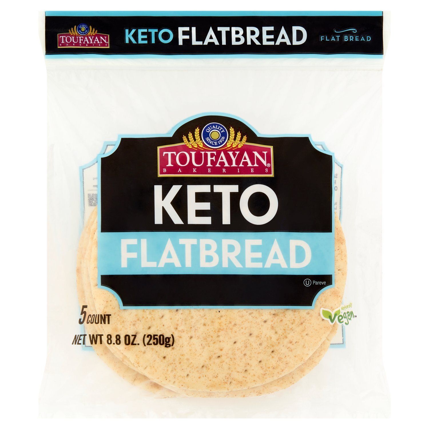 Toufayan Bakeries Keto Flatbread, 5 count, 8.8 oz
