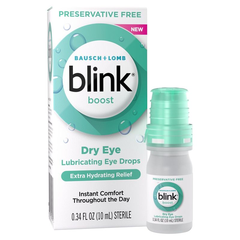 Bausch + Lomb Blink Boost Dry Eye Extra Hydrating Relief Lubricating Eye Drops, 0.34 fl oz