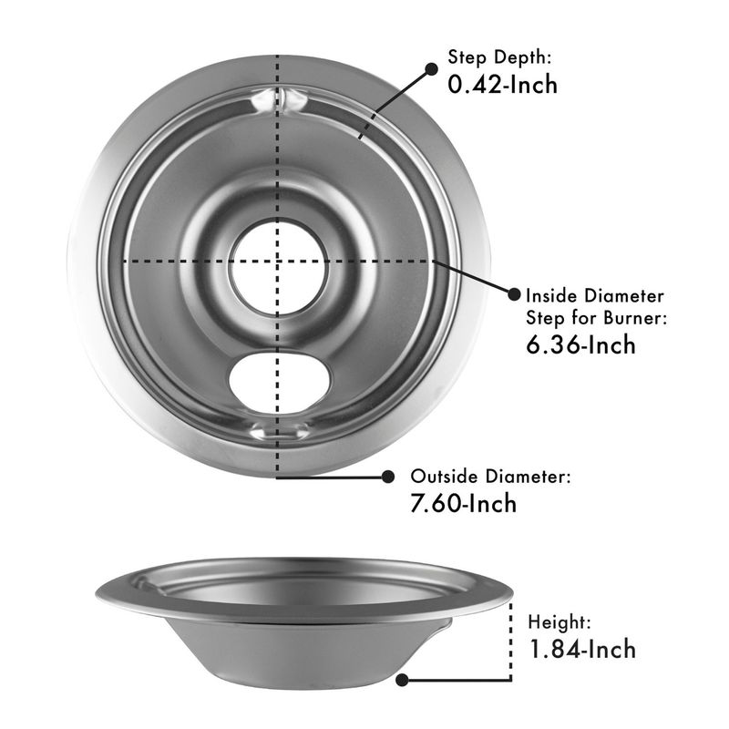 Range Kleen Style B 2-Pack Heavy Duty Chrome Drip Bowls Range Kleen