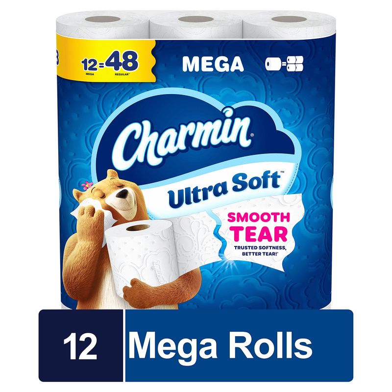 Charmin Ultra Soft Mega Toilet Paper, 208 2-ply sheets per roll, 12 count