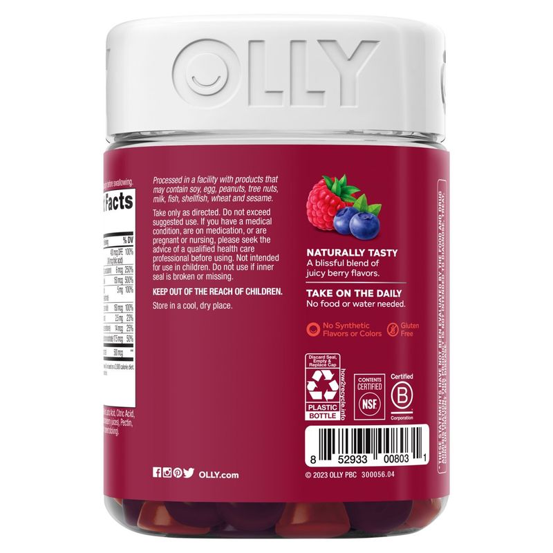 Olly Women's Multi Blissful Berry Dietary Supplement, 130 count
