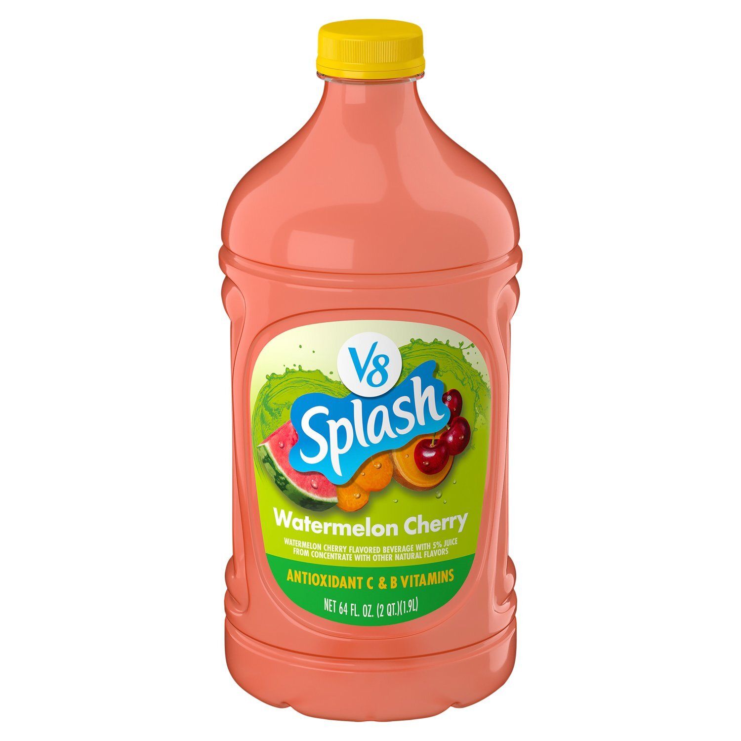V8 Splash Watermelon Cherry Beverage, 64 fl oz