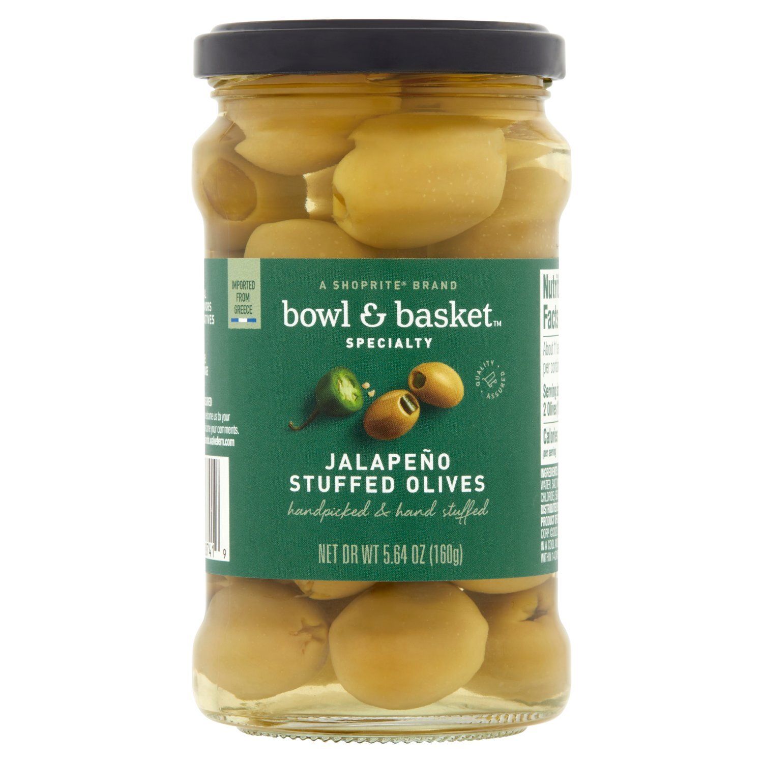 Bowl &amp; Basket Specialty Jalapeño Stuffed Olives, 5.64 oz