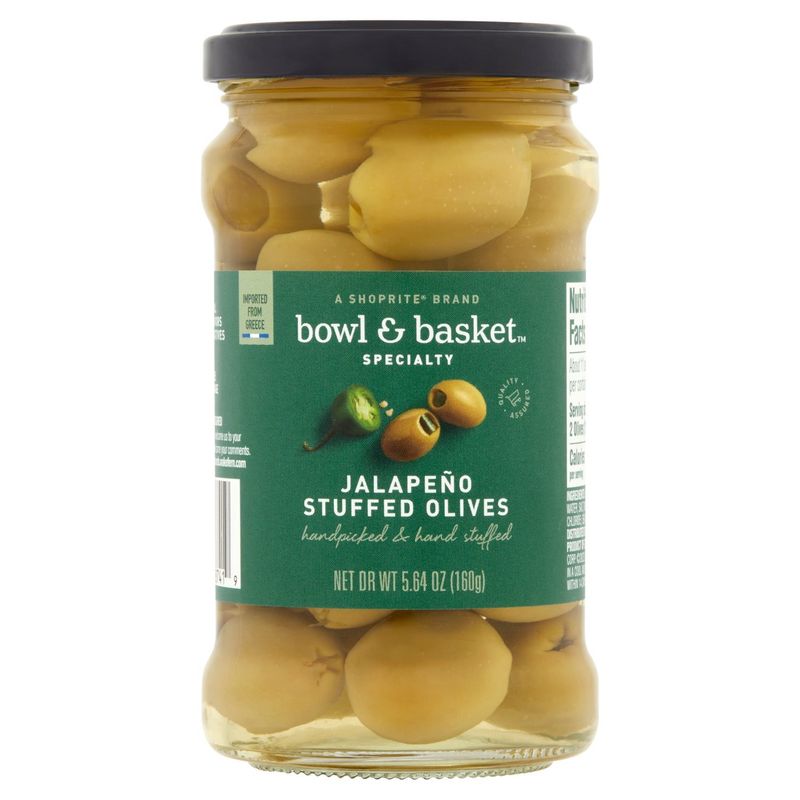 Bowl &amp; Basket Specialty Jalapeño Stuffed Olives, 5.64 oz