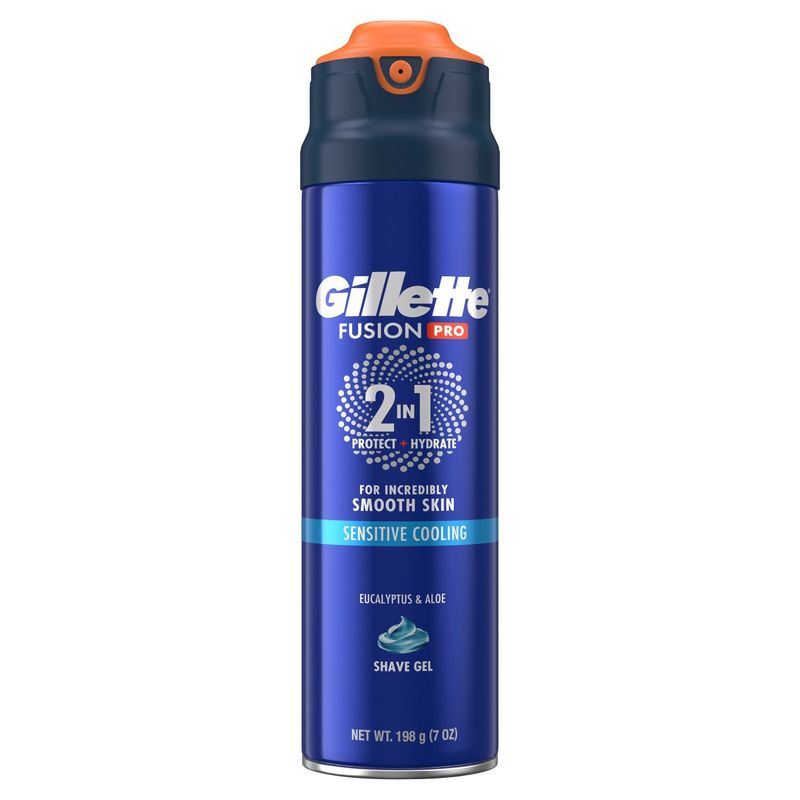 Gillette Fusion PRO Eucalyptus &amp; Aloe 2 in 1 Protect + Hydrate Shave Gel, 7 oz