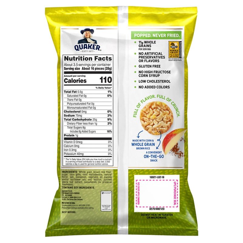Quaker Apple Cinnamon Rice Crisps, 3.52 oz