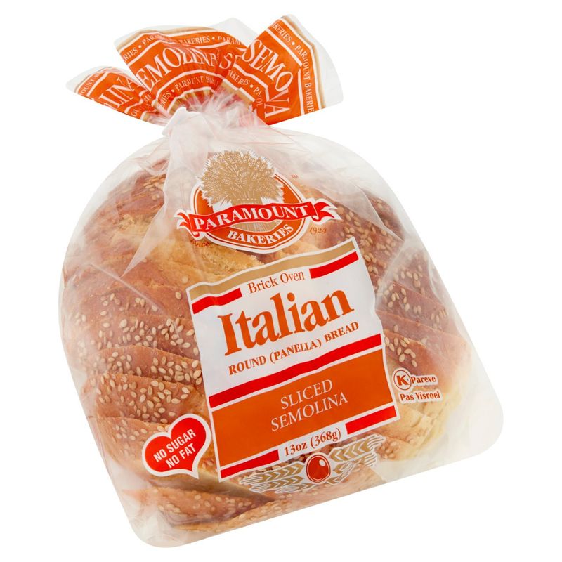 Paramount Bakeries Brick Oven Sliced Semolina Italian Round Panella Bread, 13 oz
