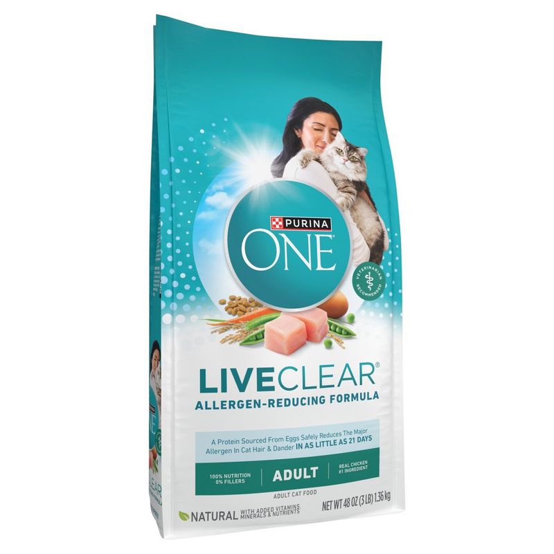 Purina ONE LiveClear Allergen-Reducing Formula Adult Cat Food, 48 oz