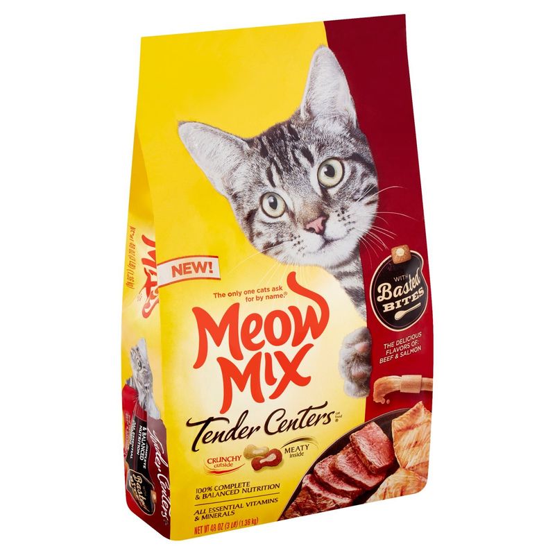 Meow Mix Tender Centers Beef &amp; Salmon with Basted Bites Cat Food, 48 oz