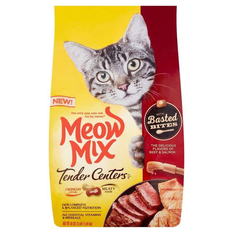 Meow Mix Tender Centers Beef &amp; Salmon with Basted Bites Cat Food, 48 oz