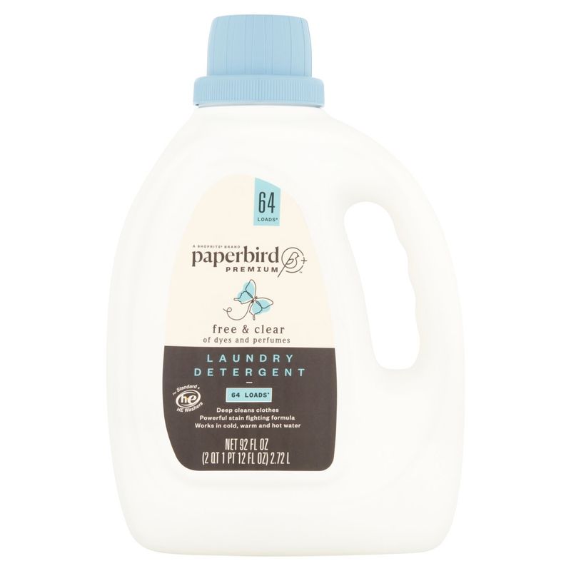 Paperbird Premium Free &amp; Clear Laundry Detergent, 92 fl oz