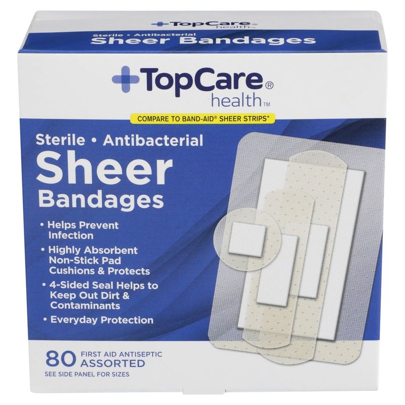 TopCare Health Assorted Sheer Bandages, 80 count