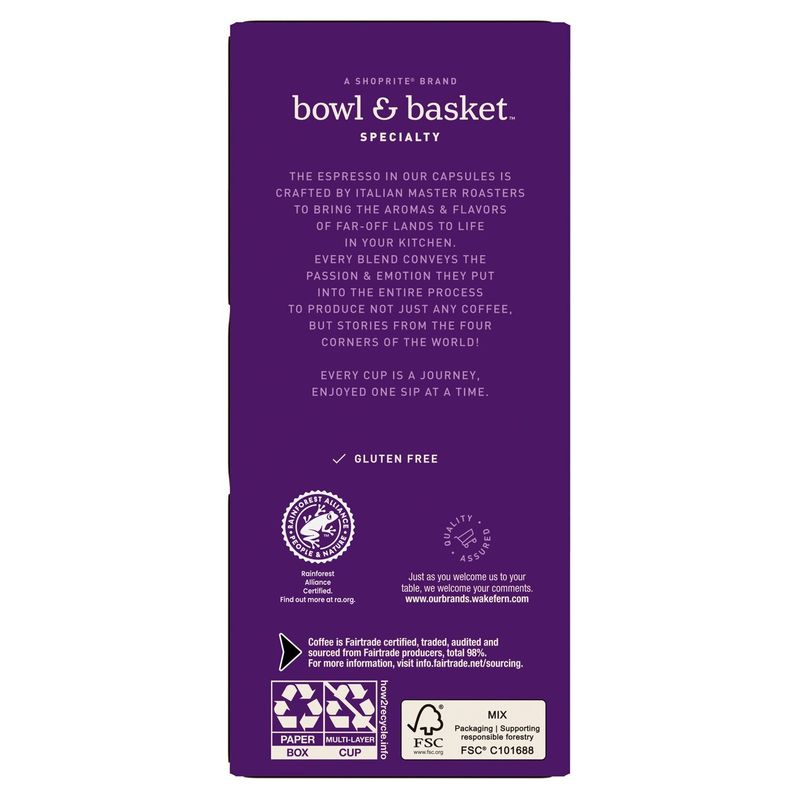 Bowl &amp; Basket Specialty Hazelnut Aluminum Espresso Capsules, 0.194 oz, 10 count