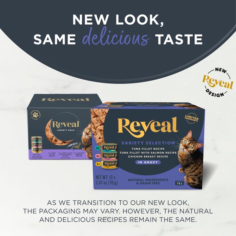Reveal Cat Food Mixer in Gravy Variety Selection, 2.47 oz, 12 count