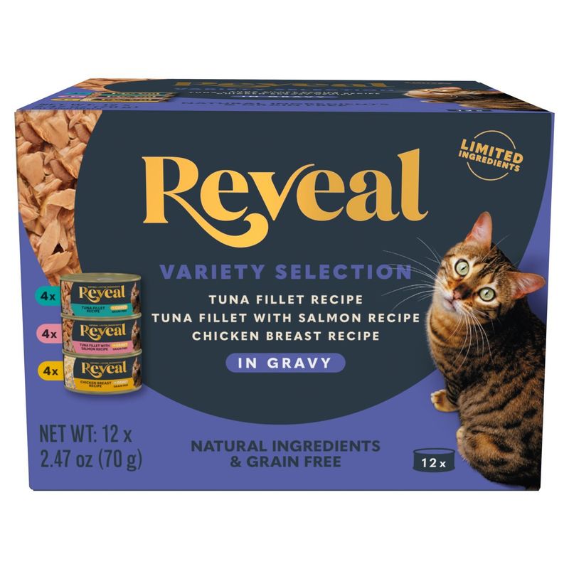 Reveal Cat Food Mixer in Gravy Variety Selection, 2.47 oz, 12 count