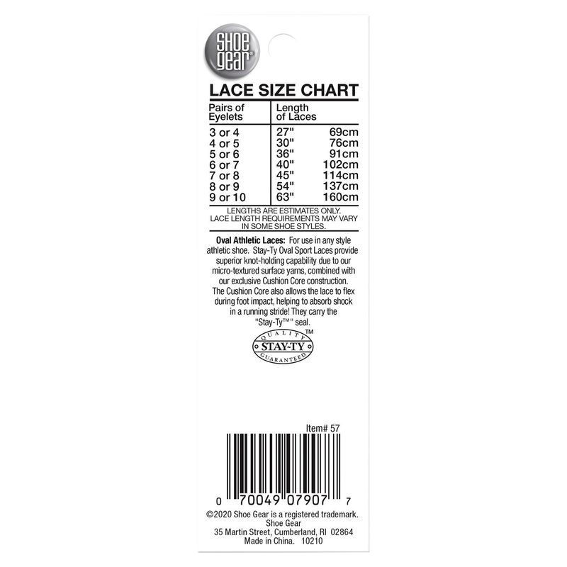 Shoe Gear 45" Athletic Oval Laces, 1 pair