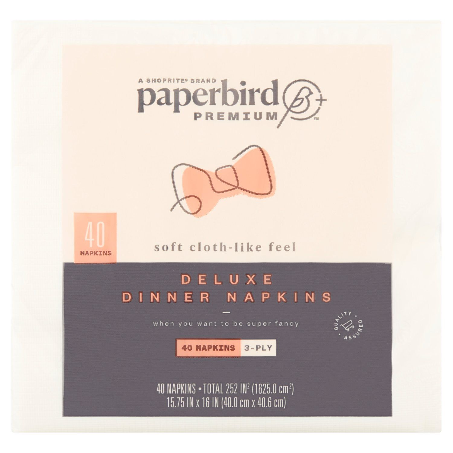 Paperbird Premium 3-Ply Deluxe Dinner Napkins, 40 count