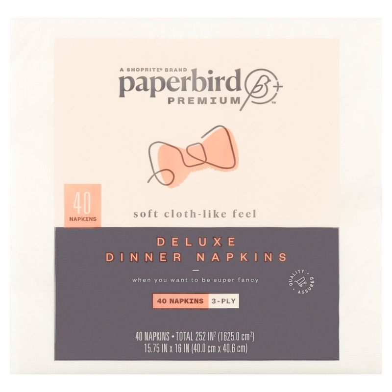 Paperbird Premium 3-Ply Deluxe Dinner Napkins, 40 count