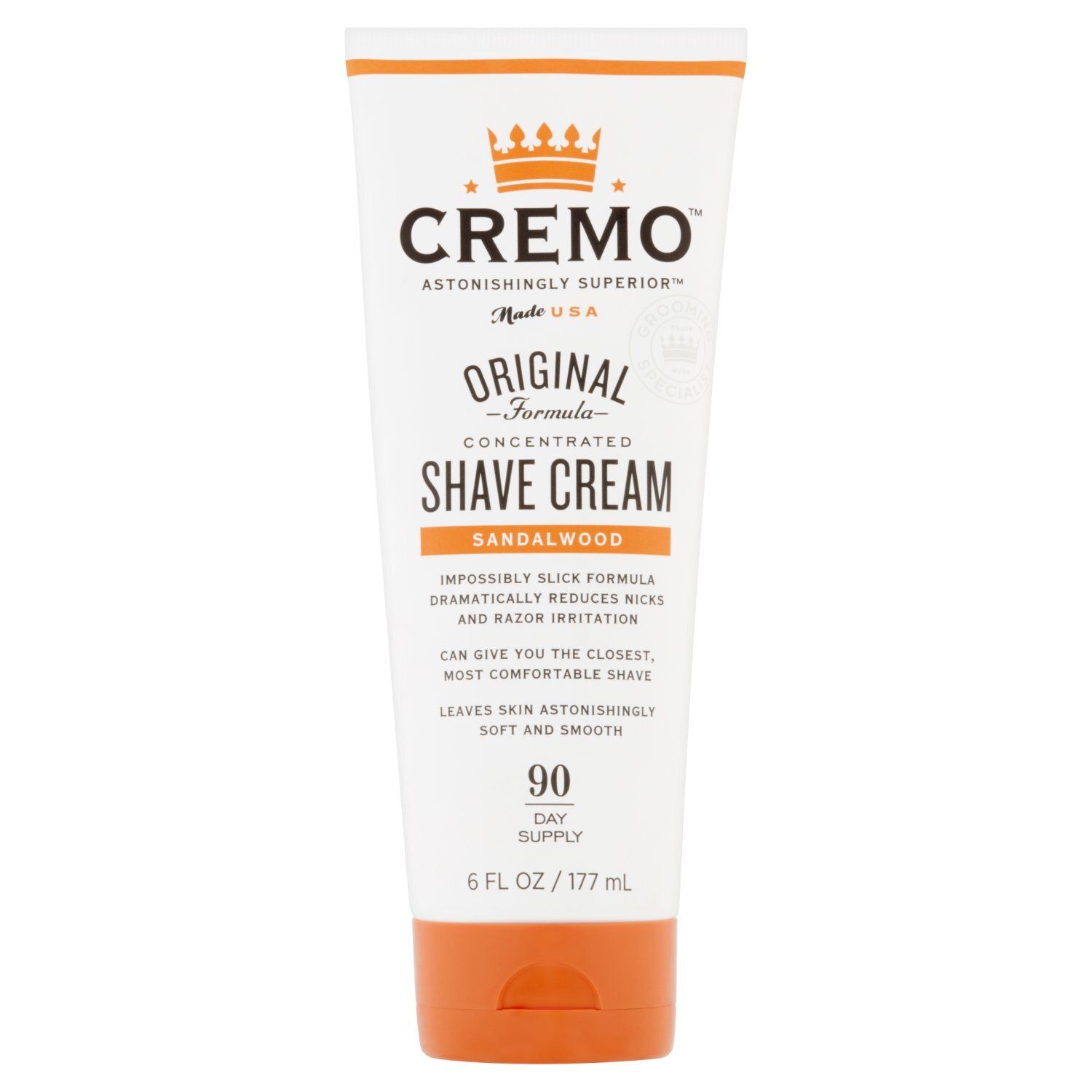 Cremo Astonishingly Superior Sandalwood Concentrated Shave Cream, 6 fl oz