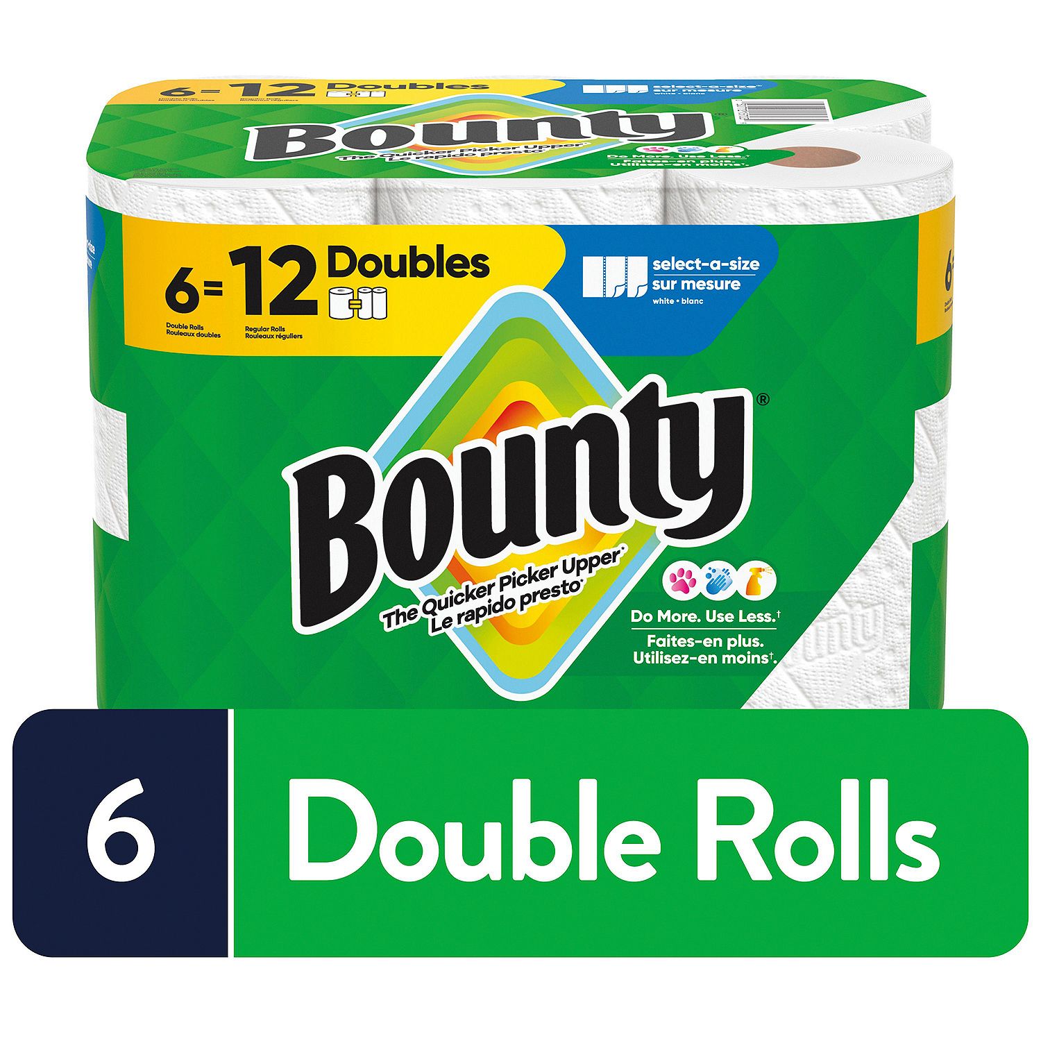 Bounty Doubles Paper Towel Rolls, 6 count