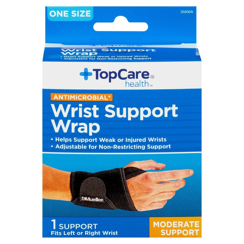 TopCare Health Antimicrobial Moderate Wrist Support Wrap, One Size, 1 count