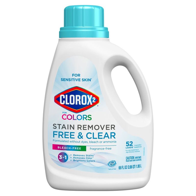 Clorox 2 3 in 1 for Colors Stain Remover Free &amp; Clear Laundry Additive, 52 loads, 66 fl oz