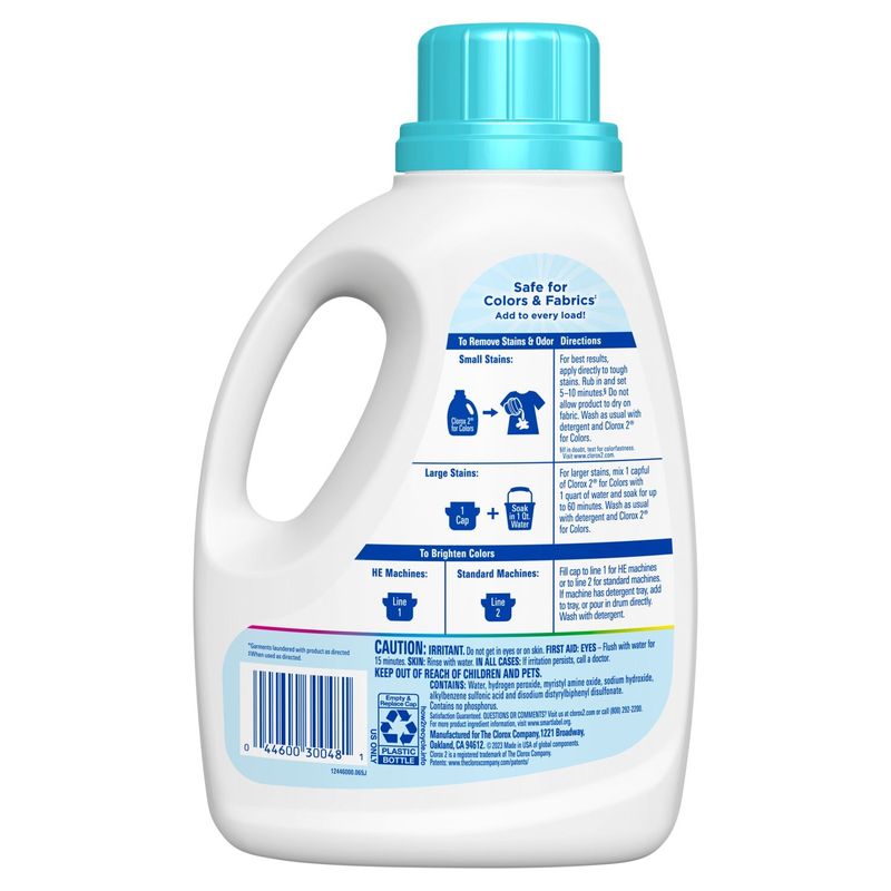Clorox 2 3 in 1 for Colors Stain Remover Free &amp; Clear Laundry Additive, 52 loads, 66 fl oz
