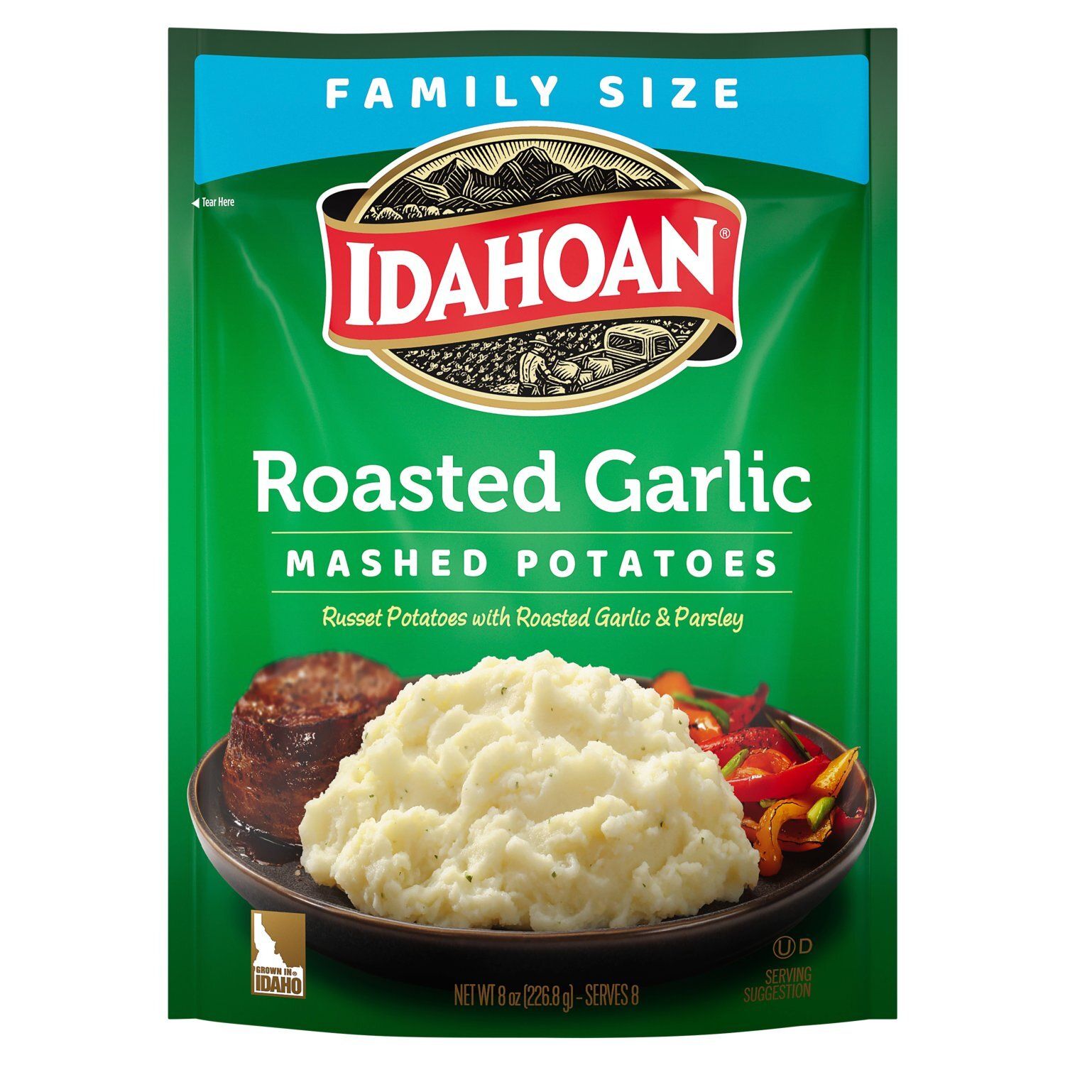 Idahoan Roasted Garlic Mashed Potatoes Family Size, 8 oz