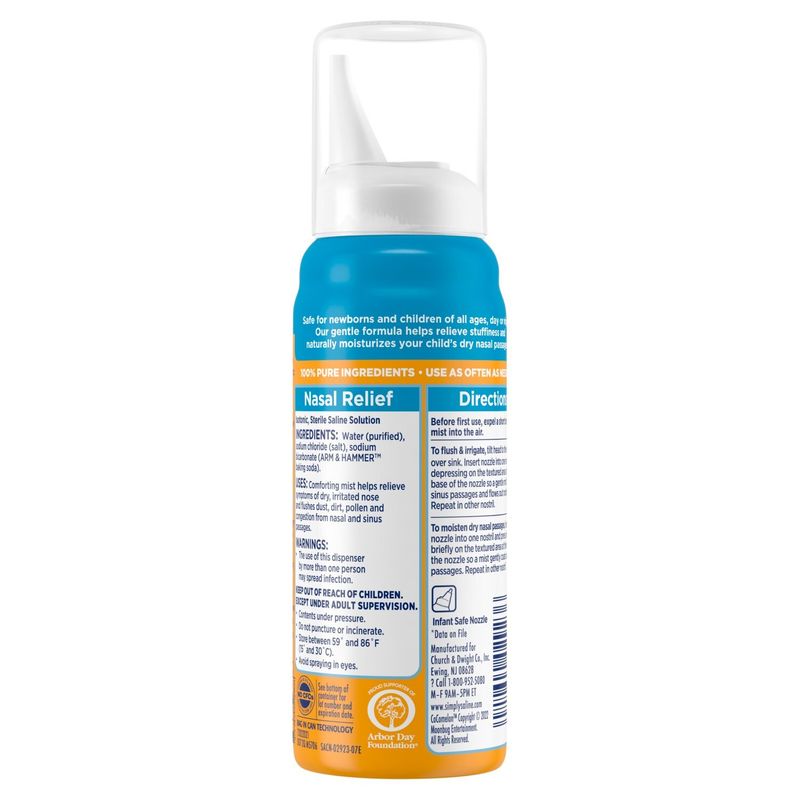 Arm &amp; Hammer Simply Saline Jr. Instant Relief Nasal Mist, 1.6 oz