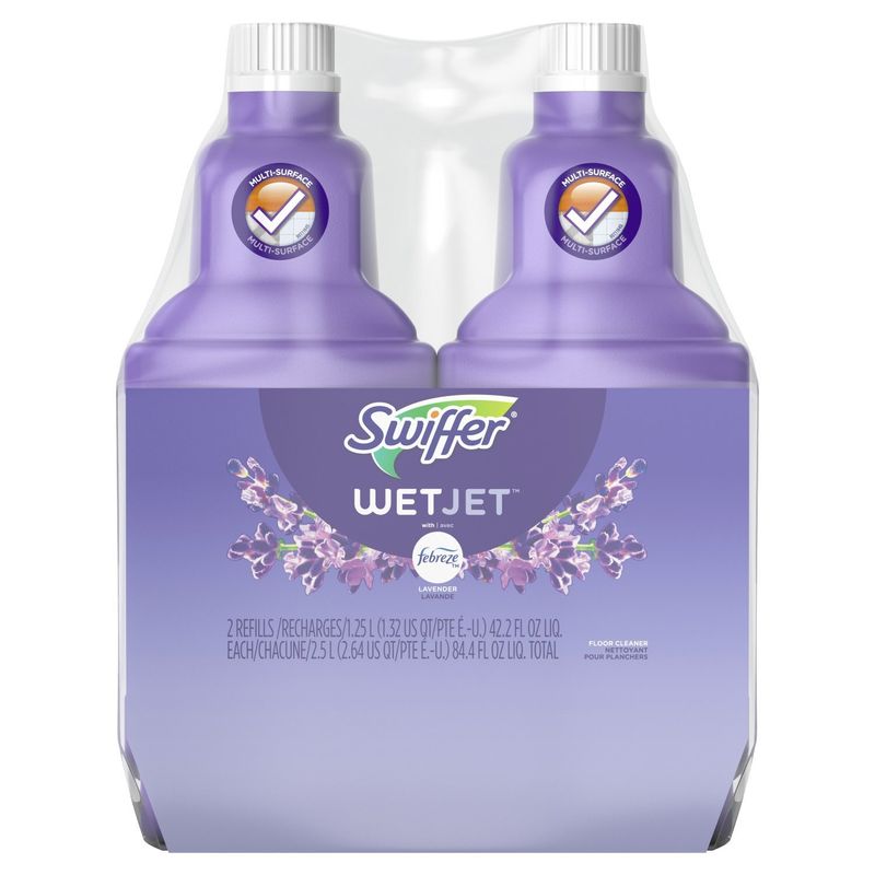 Swiffer WetJet Spray Mop Multi-Purpose and Hardwood Liquid Floor Cleaner Refill, Assembled in the U