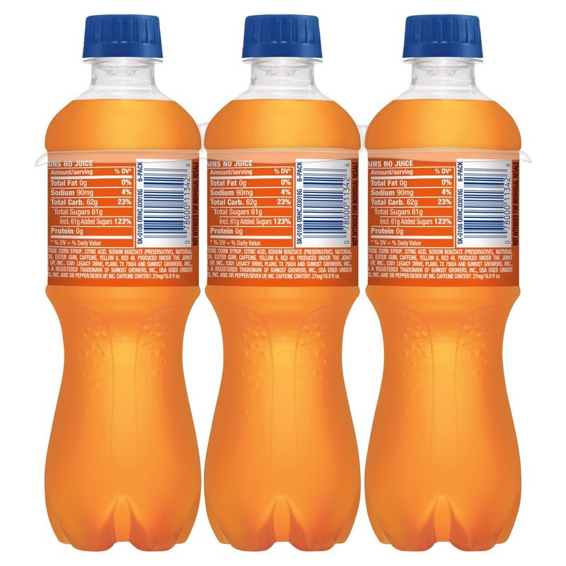 Sunkist Orange Soda, 500 ml, 6 count