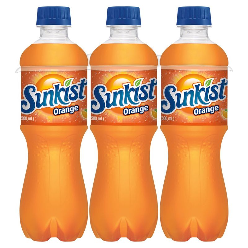 Sunkist Orange Soda, 500 ml, 6 count