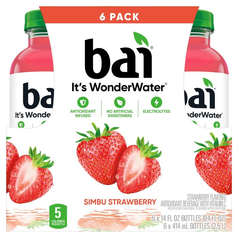 Bai It's WonderWater Simbu Strawberry Flavored Antioxidant Beverage ,14 fl oz, 6 count