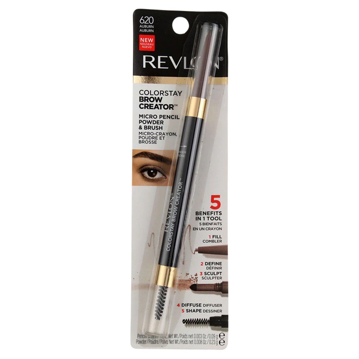 Revlon ColorStay Brow Creator 620 Auburn Micro Pencil Powder &amp; Brush