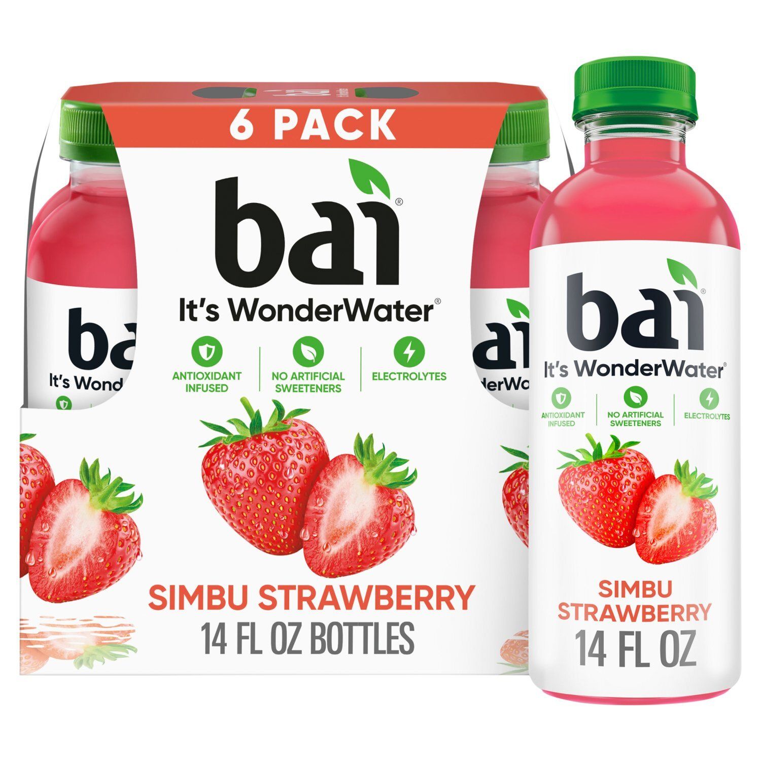 Bai It's WonderWater Simbu Strawberry Flavored Antioxidant Beverage ,14 fl oz, 6 count