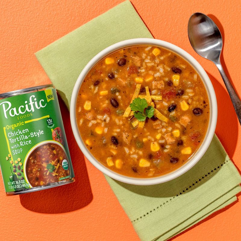 Pacific Foods Organic Chicken Tortilla-Style with Rice Soup, 16.3 oz