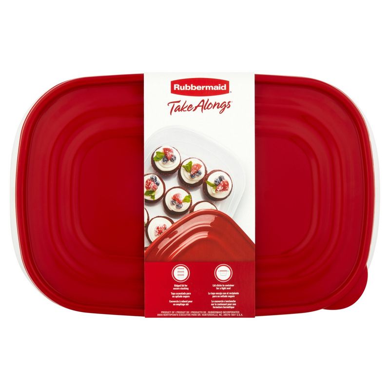 Rubbermaid Take Alongs 1.1 Gallon Large Rectangles Containers &amp; Lids, 2 count