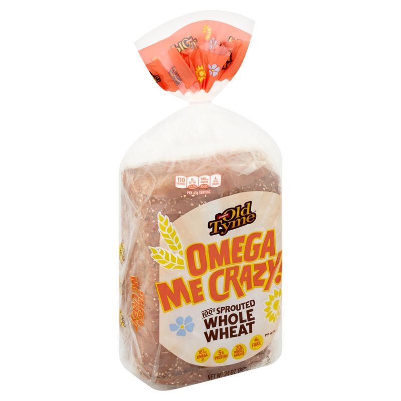 Schmidt Old Tyme Omega Me Crazy! 100% Sprouted Whole Wheat Bread, 24 oz