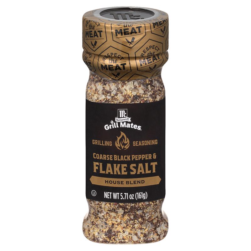 McCormick Grill Mates Coarse Black Pepper &amp; Flake Salt Seasoning, 5.71 oz