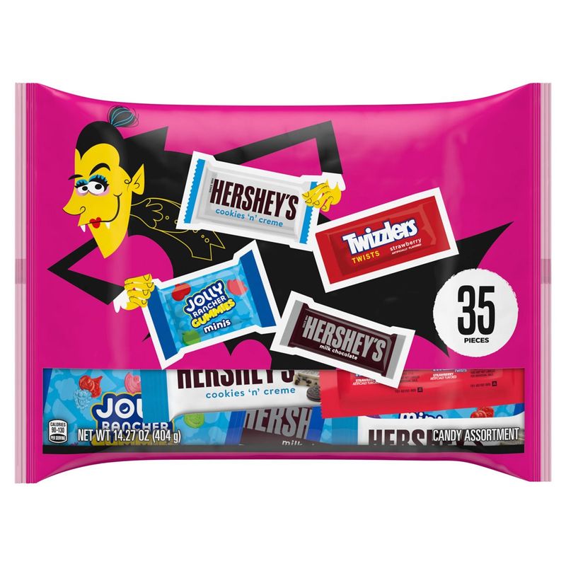 HERSHEY'S, JOLLY RANCHER and TWIZZLERS Assorted Flavored Halloween Candy Bag, 14.27 oz