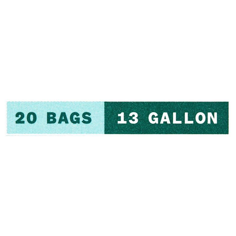 Paperbird 13 Gallon Clear Tall Kitchen Drawstring Bags, 20 Count