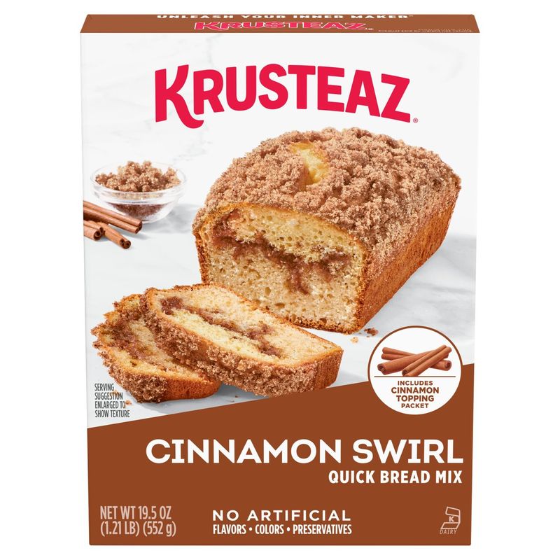 Krusteaz Cinnamon Swirl Quick Bread Mix, 19.5 oz