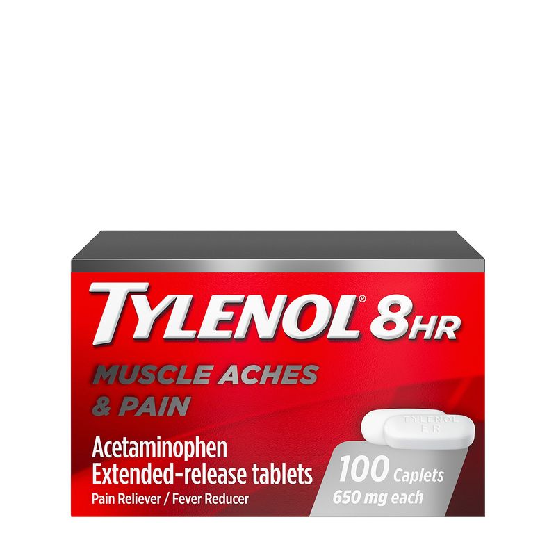 Tylenol 8hr Muscle Aches &amp; Pain Acetaminophen Extended-Release Tablets, 650 mg, 100 count