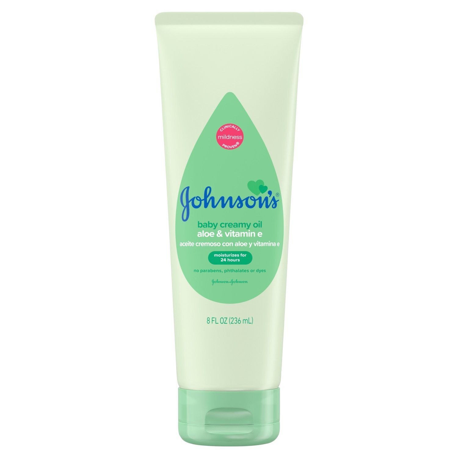 Johnson's Aloe &amp; Vitamin E Baby Creamy Oil, 8 fl oz