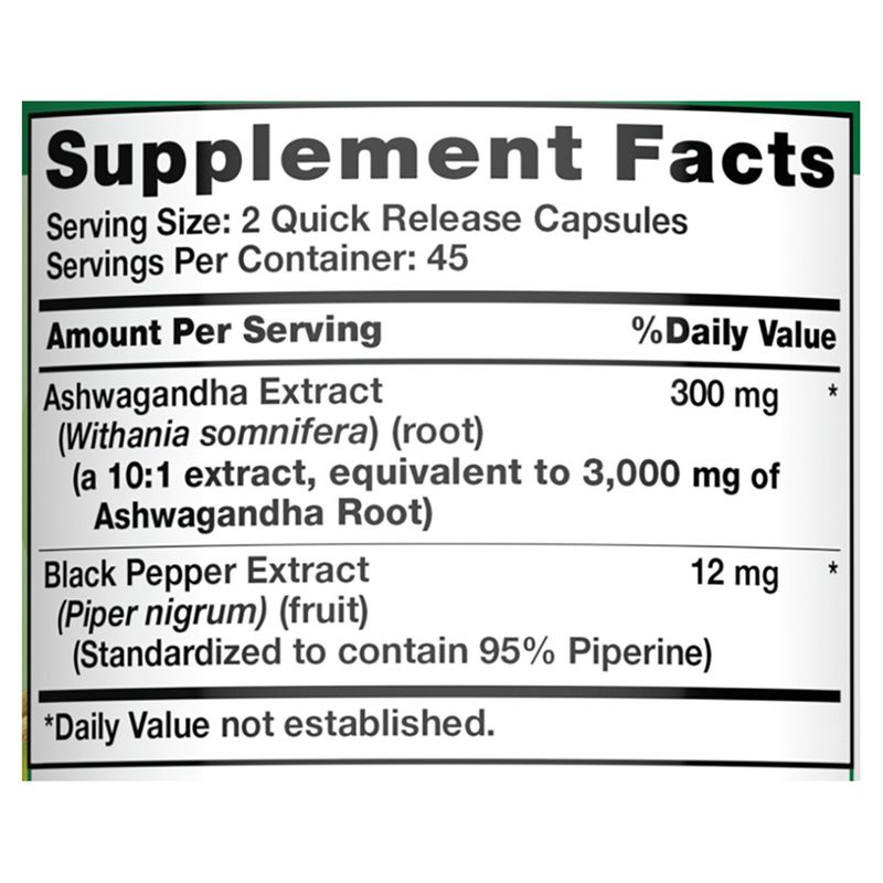 Nature's Truth Extra Strength Ashwagandha Herbal Supplement, 90 count