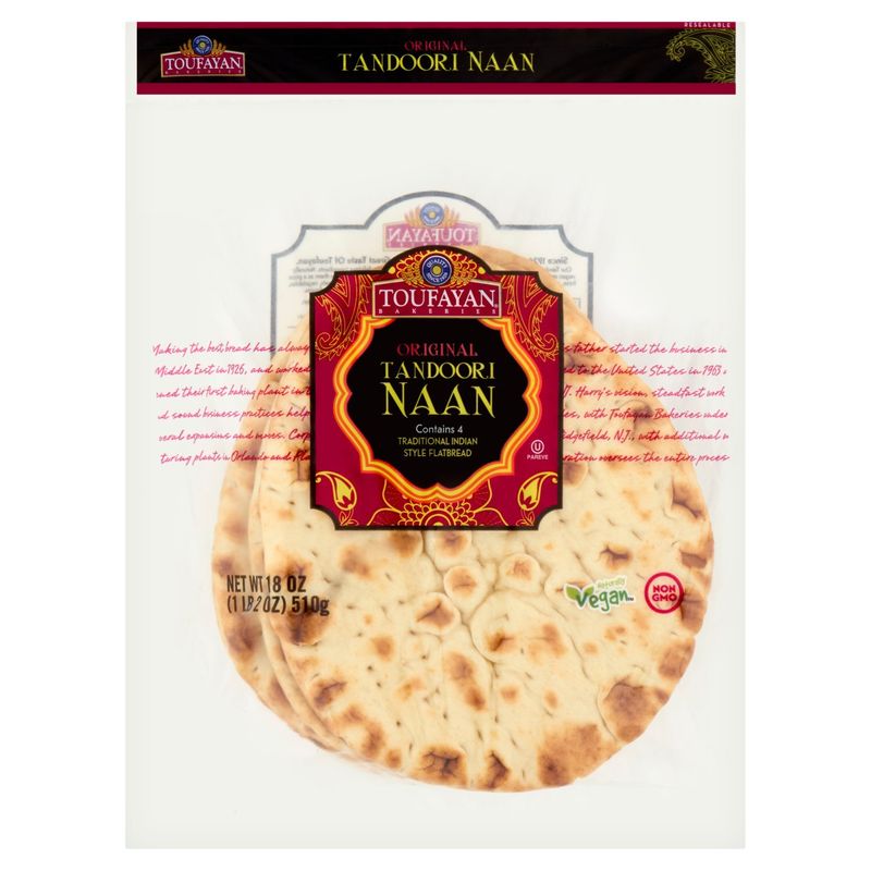 Toufayan Bakeries Original Tandoori Naan, 4 count, 18 oz