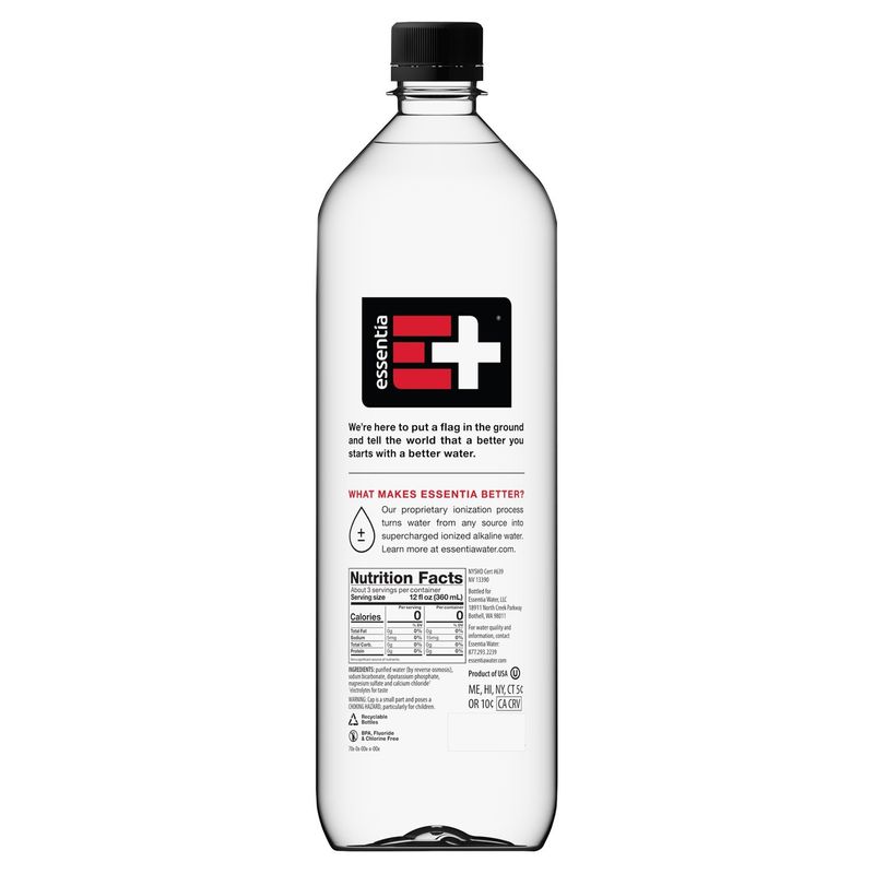 Essentia Overachieving H2O Ionized Hydration Purified Water, 33.8 fl oz