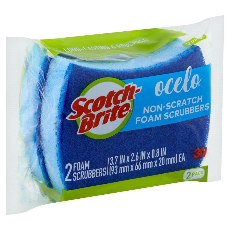 Scotch-Brite® ocelo™ No Scratch Scrub Sponge, Assorted Bright Colors, 2/Pack