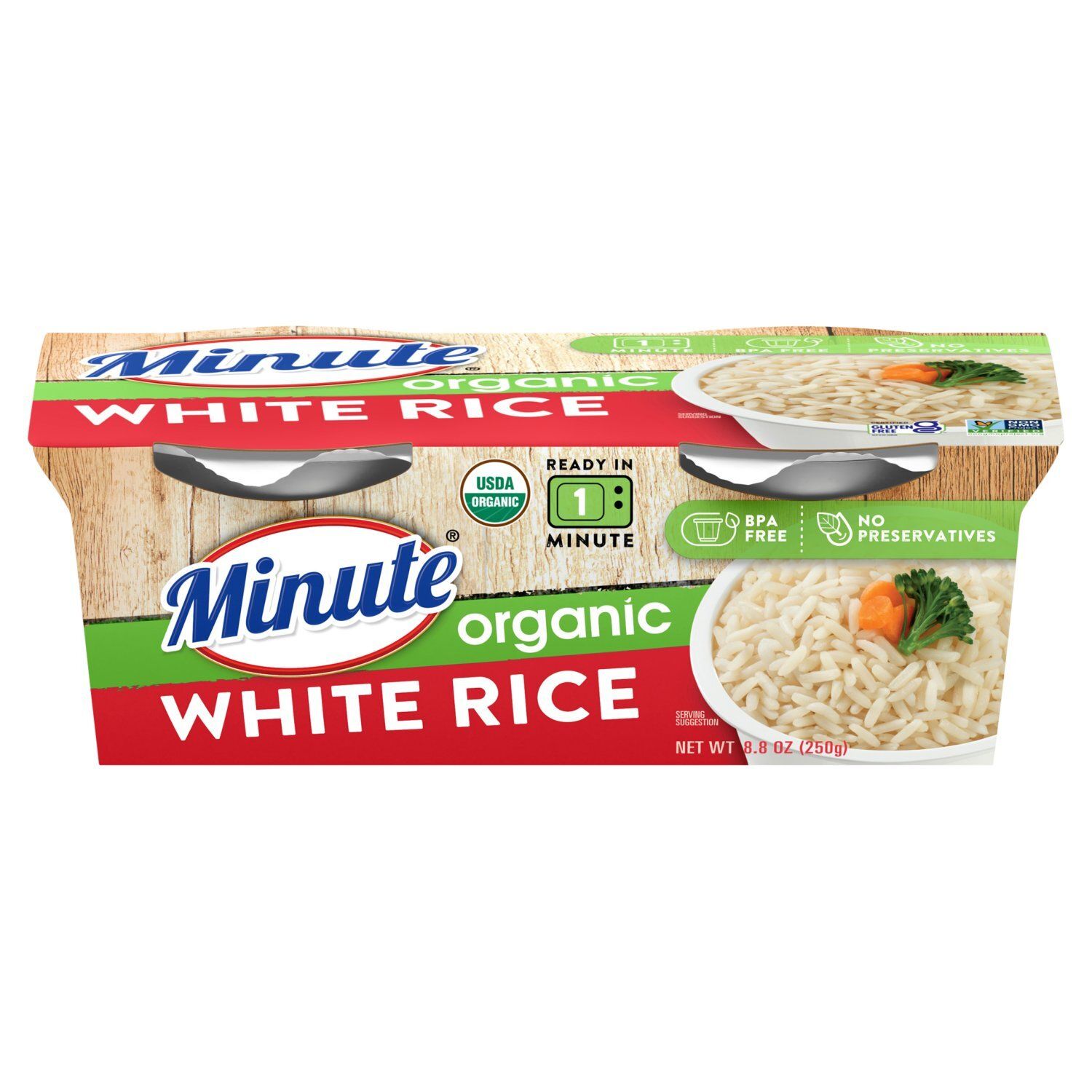 Minute Ready to Serve Organic White Rice Cups, 8.8 oz