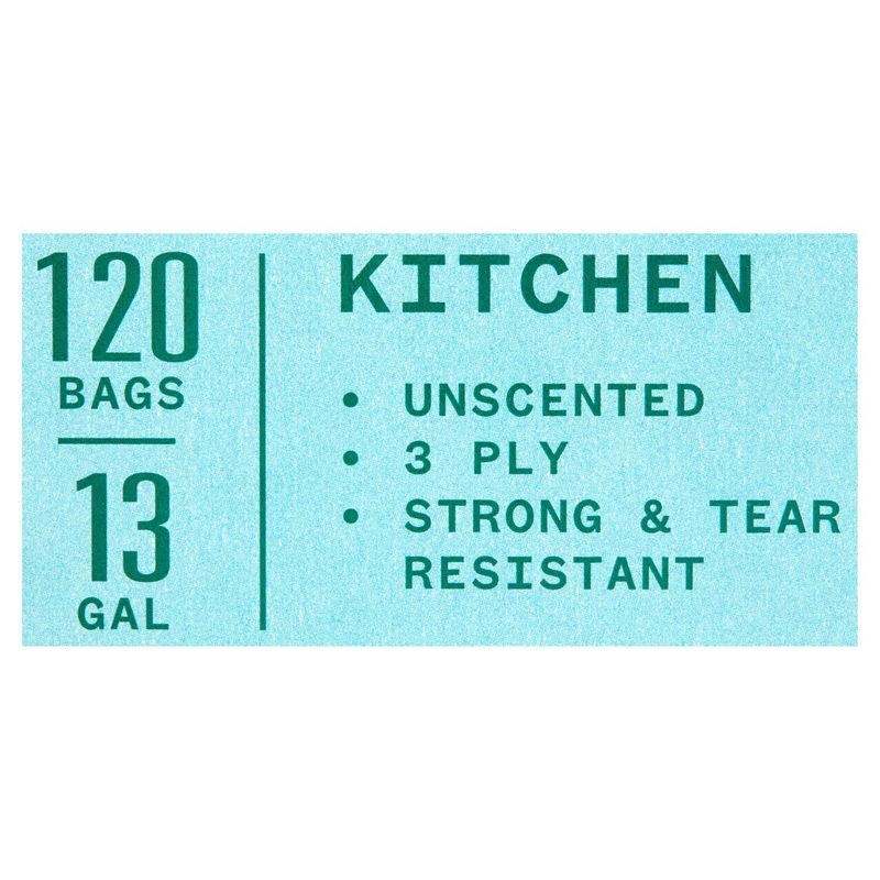 Paperbird 13 Gallon Drawstring Tall Kitchen Bags, 120 count